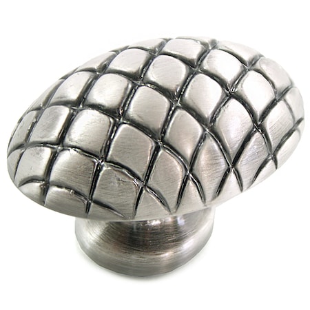 1 1/2 Quilted Egg, Satin Antique Silver